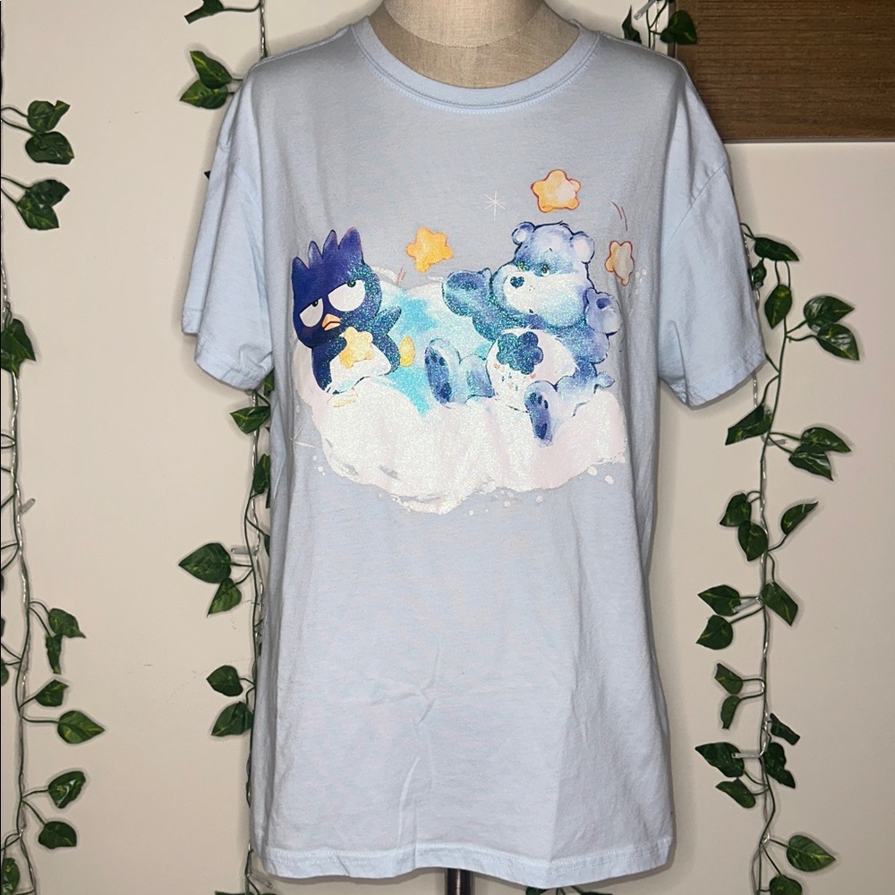 Hello Kitty & Friends X Care Bears by Sanrio Sparkly Oversized Graphic Tee